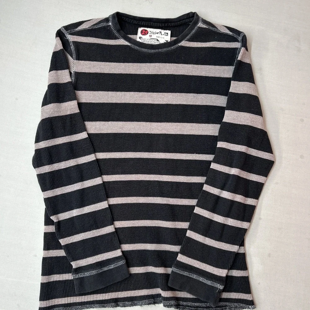 Vintage Quicksilver 90s Y2K Long Sleeve Shirt Striped 14-16 Mens Small Surf